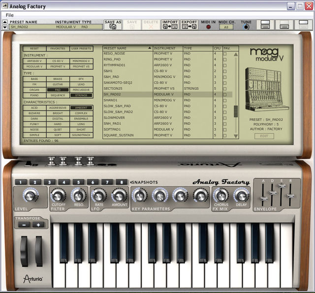 Recreate Moog sounds with ease.